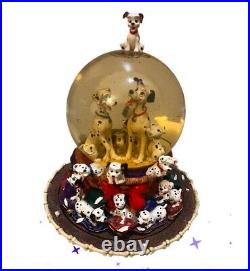 Vintage 1989 Disney 101 Dalmatians Musical Rotating Snow Globe SEE VIDEO