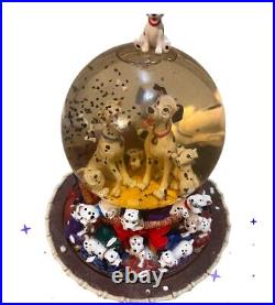 Vintage 1989 Disney 101 Dalmatians Musical Rotating Snow Globe SEE VIDEO