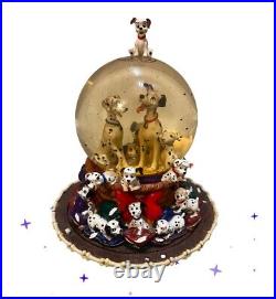 Vintage 1989 Disney 101 Dalmatians Musical Rotating Snow Globe SEE VIDEO