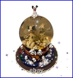 Vintage 1989 Disney 101 Dalmatians Musical Rotating Snow Globe SEE VIDEO