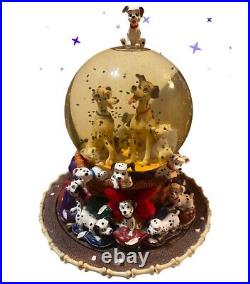 Vintage 1989 Disney 101 Dalmatians Musical Rotating Snow Globe SEE VIDEO