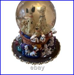 Vintage 1989 Disney 101 Dalmatians Musical Rotating Snow Globe SEE VIDEO