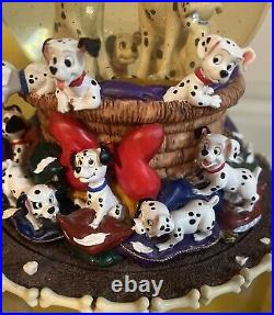 Vintage 1989 Disney 101 Dalmatians Musical Rotating Snow Globe SEE VIDEO