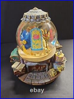 Vintage 1991 Beauty The Beast Musical Snow Globe Enchanted Love Fireplace GUC