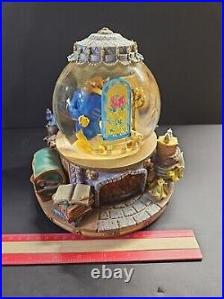 Vintage 1991 Beauty The Beast Musical Snow Globe Enchanted Love Fireplace GUC