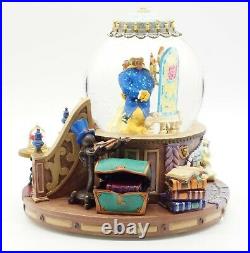 Vintage 1991 Disney Beauty & The Beast Musical Snow Globe -Fire Lights Up! NIB