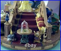 Vintage 1991 Disney Beauty and The Beast Musical Snow Globe With Fireplace NWOT