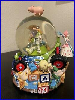 Vintage 1998 Toy Story Woody & Buzz Snow Globe with Music Box 100% Works Rare