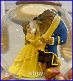 Vintage Beauty and the Beast Rose Garden Musical Snow Globe Pristine Condition