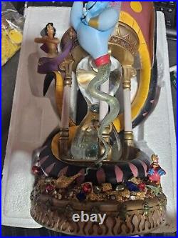 Vintage Disney Aladdin Hourglass Musical Light Up Snow Globe Arabian Nights 1992