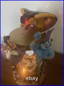 Vintage Disney Aladdin Hourglass Musical Light Up Snow Globe Arabian Nights 1992