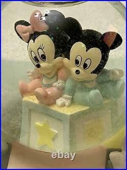 Vintage Disney Babies Musical Snow Globe Mickey Minnie Donald Daisy Pluto Goofy