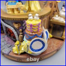 Vintage Disney Beauty And The Beast Musical Snow Globe With Fireplace Works READ