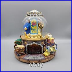 Vintage Disney Beauty And The Beast Musical Snow Globe With Fireplace Works READ