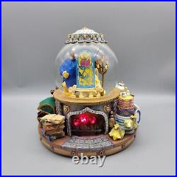 Vintage Disney Beauty And The Beast Musical Snow Globe With Fireplace Works READ