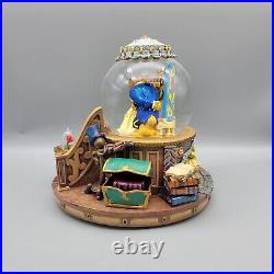 Vintage Disney Beauty And The Beast Musical Snow Globe With Fireplace Works READ