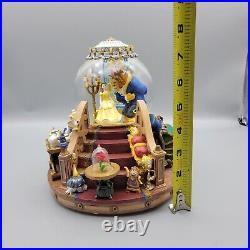 Vintage Disney Beauty And The Beast Musical Snow Globe With Fireplace Works READ