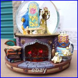 Vintage Disney Beauty & The Beast Musical Snow Globe Enchanted Love 1991