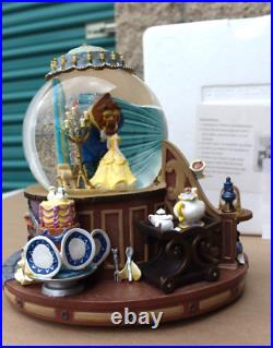 Vintage Disney Beauty & The Beast Musical Snow Globe Enchanted Love 1991