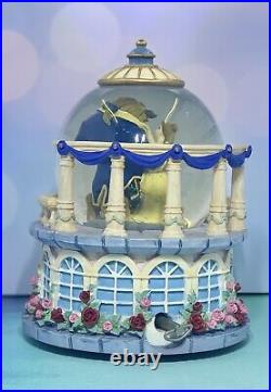 Vintage Disney Beauty and the Beast Musical Snow Globe Rose Garden 1991 Retired