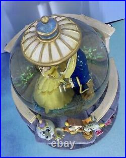 Vintage Disney Beauty and the Beast Musical Snow Globe Rose Garden 1991 Retired