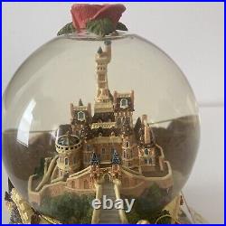 Vintage Disney Beauty & the Beast Castle Musical Theme Song Snow Globe 1991 EUC