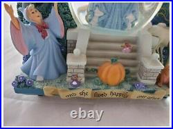 Vintage Disney Cinderella Book Once Upon A Time Music Snow Globe USED RARE