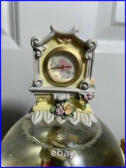 Vintage Disney Cinderella Castle Musical Snow Globe Clock