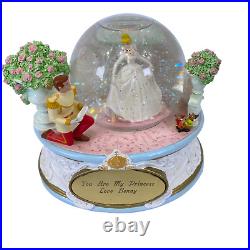 Vintage Disney Cinderella & Prince Charming Musical Snow Globe Deck the Halls