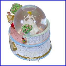 Vintage Disney Cinderella & Prince Charming Musical Snow Globe Deck the Halls