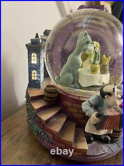 Vintage Disney Lady And The Tramp Bella Notte Musical Light-up Snow Globe TLC