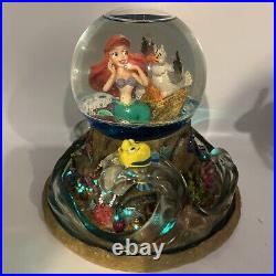 Vintage Disney Little Mermaid Musical Water Globe Ariel Lights Up And Sings