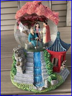 Vintage Disney Musical Snow Globe Mulan Reflection Music Box Mushu Shang