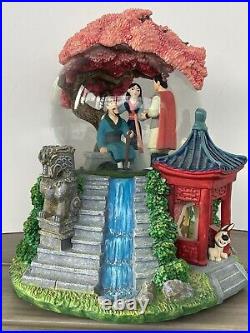 Vintage Disney Musical Snow Globe Mulan Reflection Music Box Mushu Shang