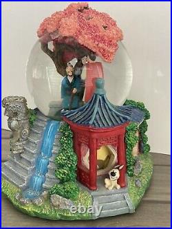 Vintage Disney Musical Snow Globe Mulan Reflection Music Box Mushu Shang