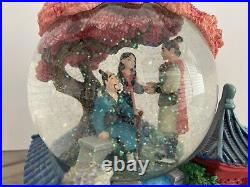 Vintage Disney Musical Snow Globe Mulan Reflection Music Box Mushu Shang