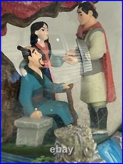 Vintage Disney Musical Snow Globe Mulan Reflection Music Box Mushu Shang