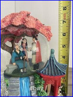 Vintage Disney Musical Snow Globe Mulan Reflection Music Box Mushu Shang