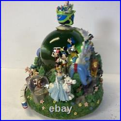 Vintage Disney Parks Mickey Mouse Multi Character Monorail Musical Snow Globe