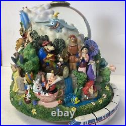 Vintage Disney Parks Mickey Mouse Multi Character Monorail Musical Snow Globe