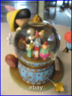 Vintage Disney Pinocchio and Figaro Magic Musical Snow Globe Plays Brahm's Waltz
