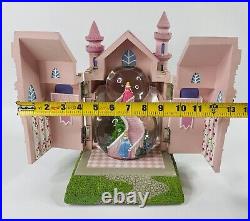 Vintage Disney Princess Opening Musical Castle Resin Snow Globe VERY RARE