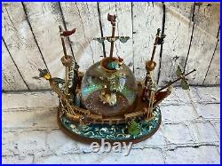 Vintage Disney Snow Globe Peter Pan Pirate Ship, Musical Disney Collectible