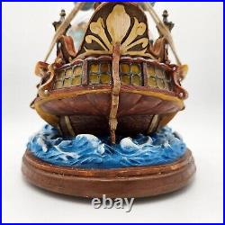 Vintage Disney Snow Globe Peter Pan Pirate Ship, Musical Disney Collectible