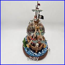 Vintage Disney Snow Globe Peter Pan Pirate Ship, Musical Disney Collectible