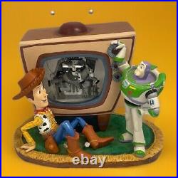 Vintage Disney Store 1995 Toy Story 2 Tv Snow Globe And Music Box Woody Buzz