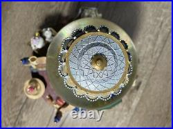 Vintage Rare Disney Beauty and The Beast Music Snow Globe Fireplace Lights Up