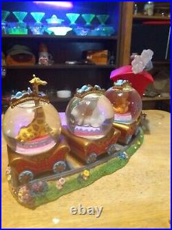 Vintage & Rare. Walt Disney Dumbo Train Musical Triple Snow Globe. With Box