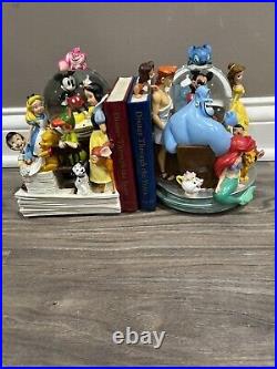 Vintage Walt Disney Snow Globe Book Ends Both Musical & Works