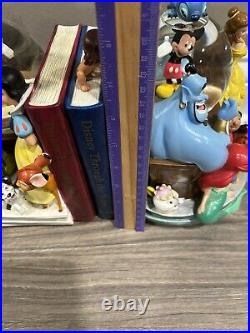 Vintage Walt Disney Snow Globe Book Ends Both Musical & Works